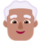 Man- Medium Skin Tone- White Hair emoji on Microsoft